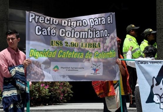 Manifestación cafeteros Colombianos
