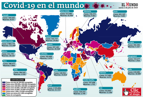 Mapa mundo coronavirus