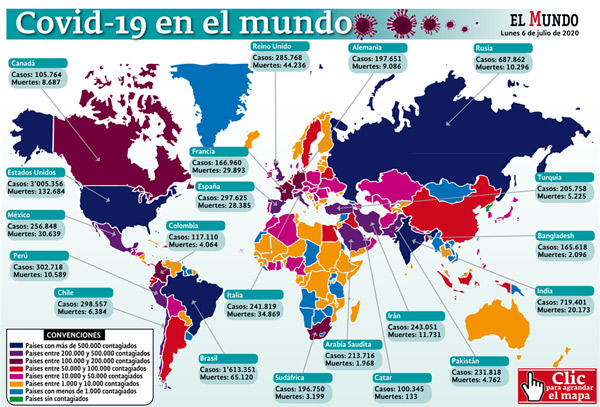 Mapa mundo coronavirus