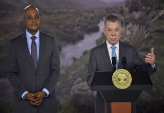 Presidente Juan Manuel Santos y ministro  Luis Gilberto Murillo